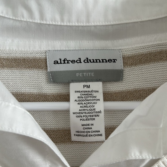 Alfred Dunner
Women Neutral Territory Collar Trimmed Embellished Stripe Sweater - Picture 6 of 7